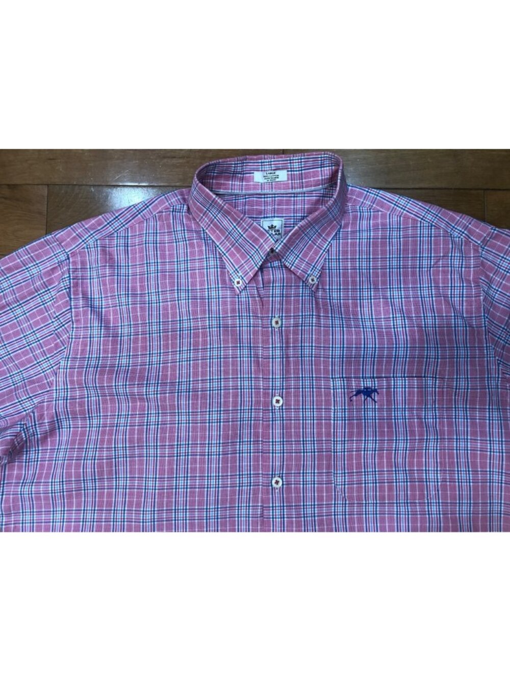 Peter Millar Men's Size L 100% Cotton Pink Plaid Long Sleeve Button-Down Shirt - Picture 2 of 9